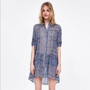 Zara Sheer Gingham Dress